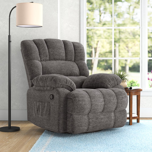 Breasha 39.7" Wide Manual Upholstered Swivel Rocker Recliner